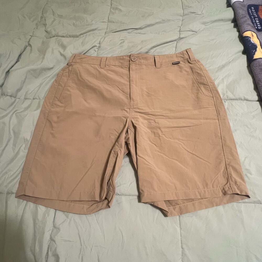 Simms Men's Superlight Fishing Shorts Tan Size 36 Great Cond. Angler Wear Fisher